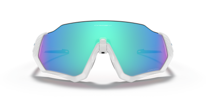 Oakley Sunglass Flight Jacket Prizm Sapphire Lenses Matte White Frame