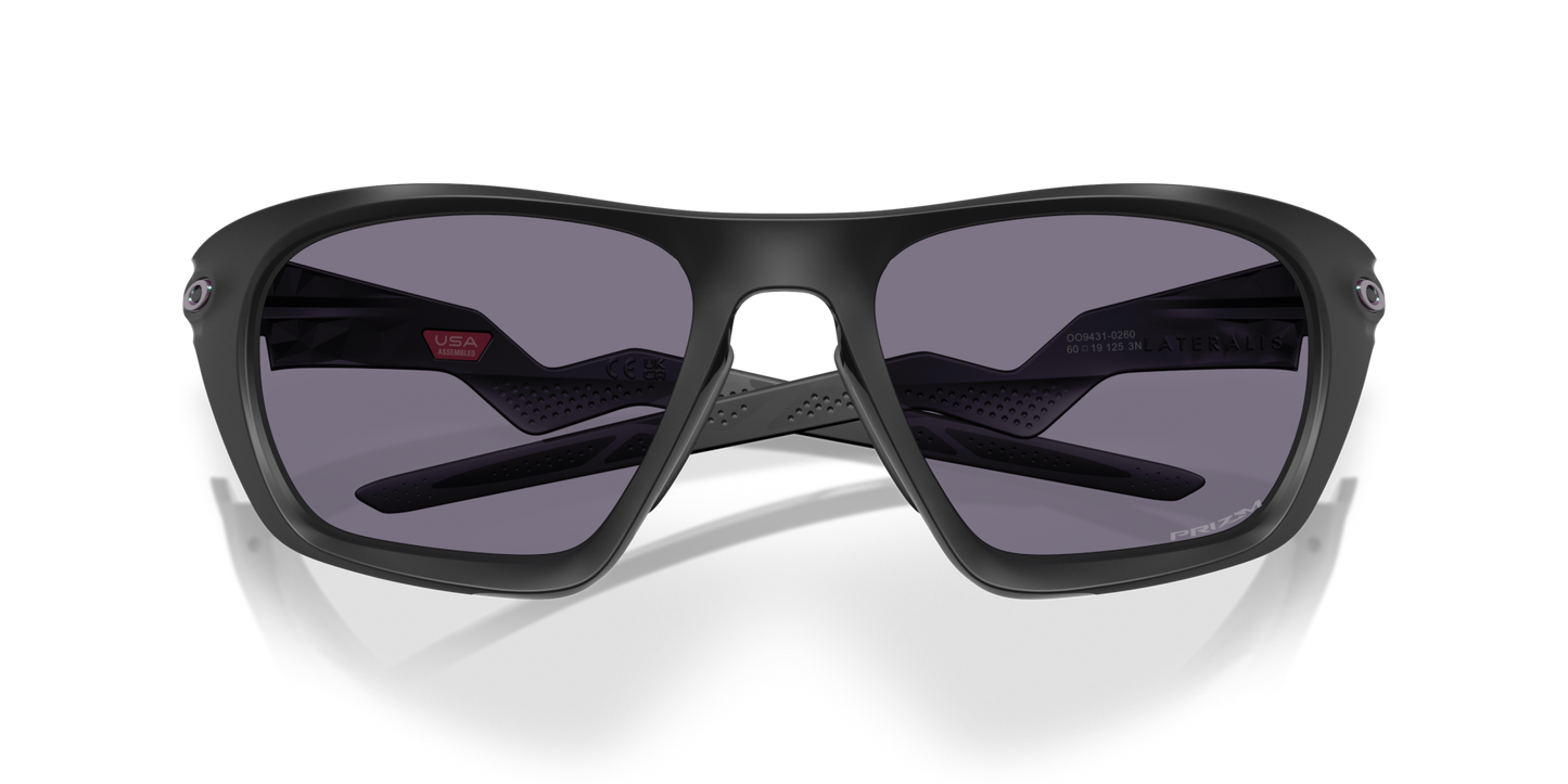 Oakley Sunglass Lateralis )prizm grey Lenses With matte black ink Frame