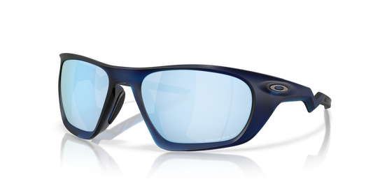 Oakley Sunglass Lateralis prizm deep water polarized Lenses with matte transparent blue Frame