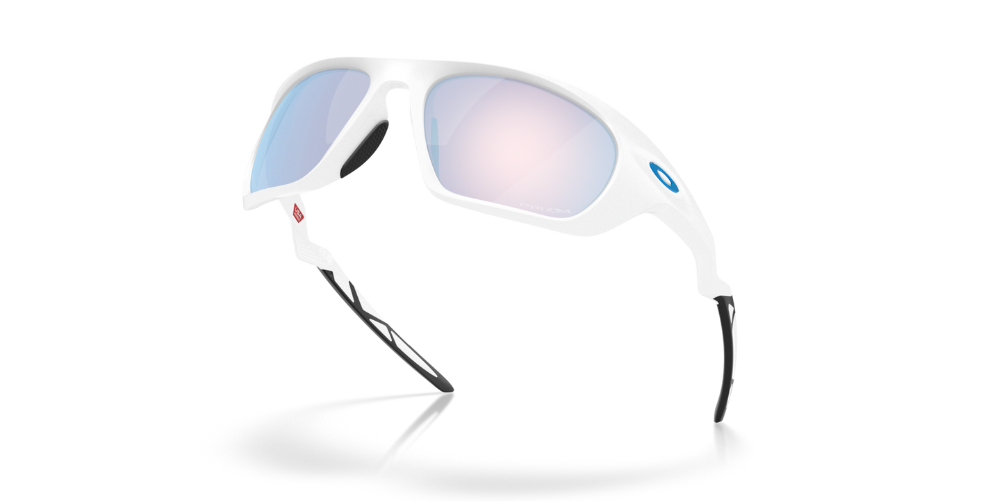 Oakley Sunglass Lateralis prizm snow sapphire Lenses,  matte white Frame