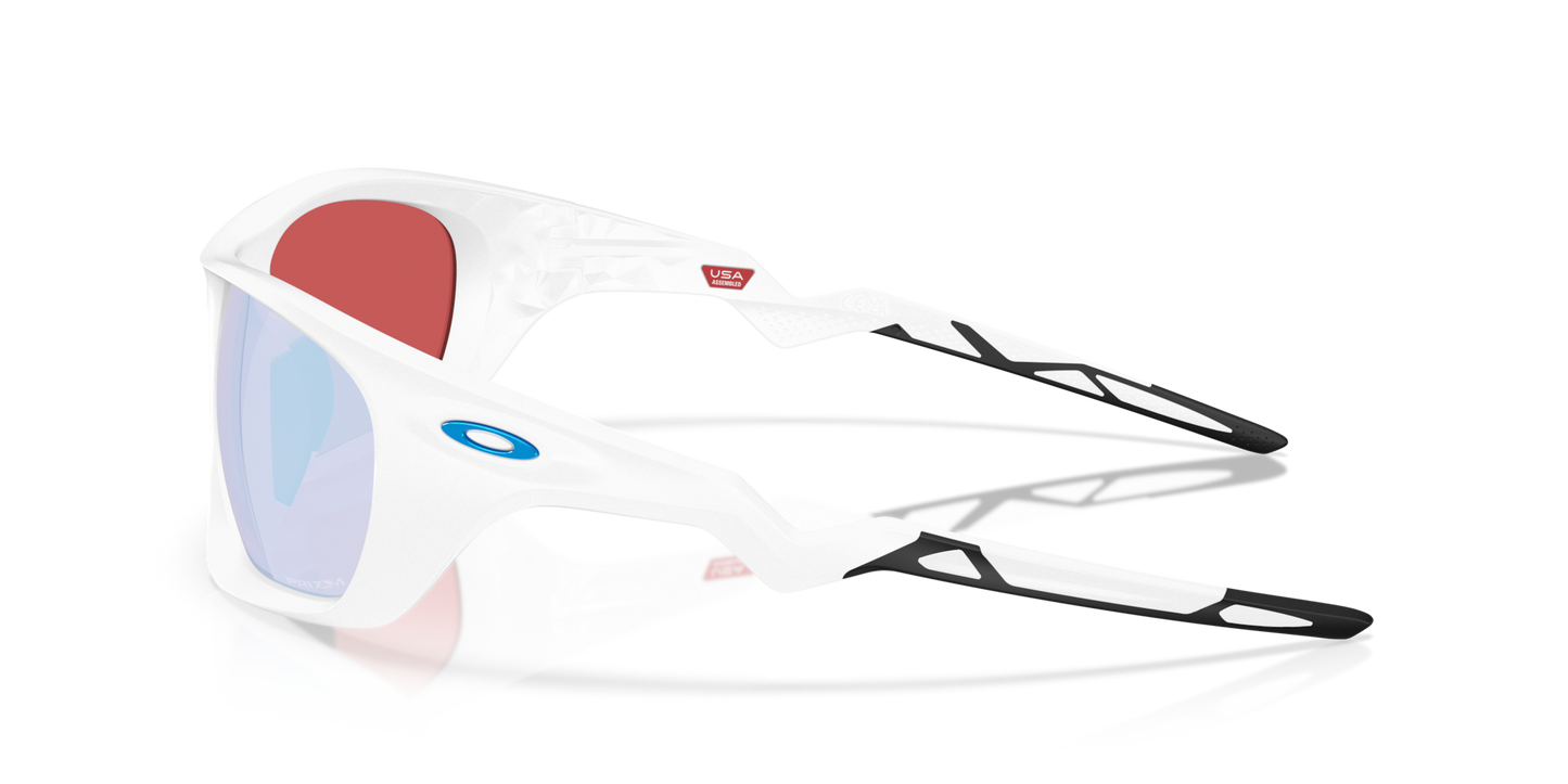 Oakley Sunglass Lateralis prizm snow sapphire Lenses,  matte white Frame
