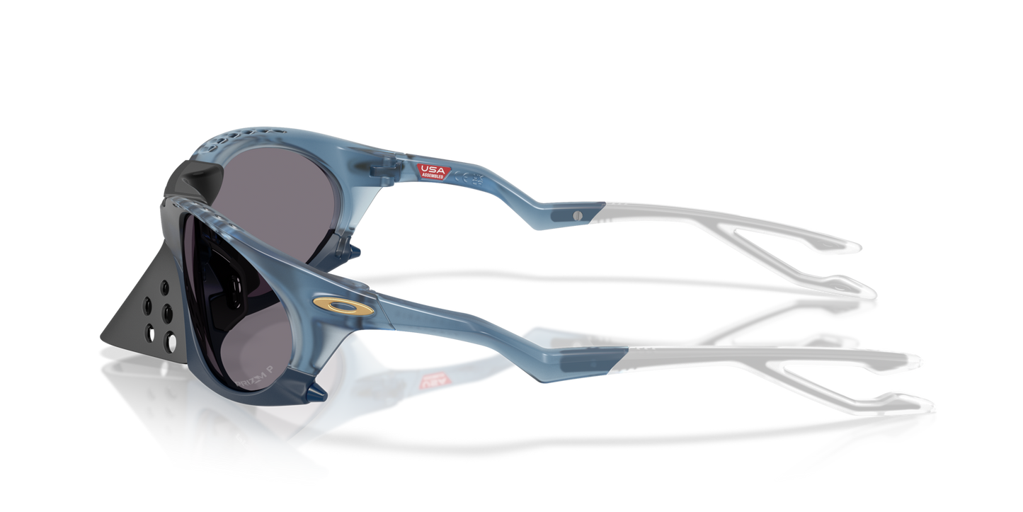 Oakley Sunglass Plantaris Polaris Collection prizm grey polarized Lenses,  matte transparent abyss Frame