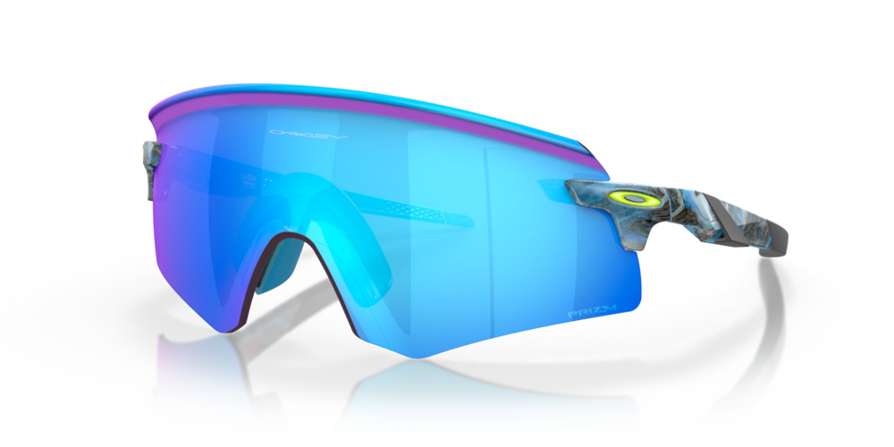 Oakley Sunglass Encoder Sanctuary Collection prizm sapphire Lenses with sanctuary swirl Frame