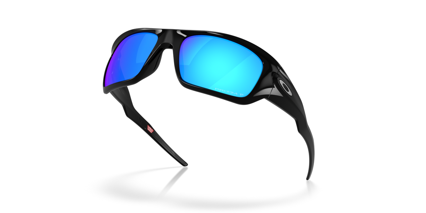 Oakley Sunglass Masseter prizm sapphire polarized Lenses with polished black Frame