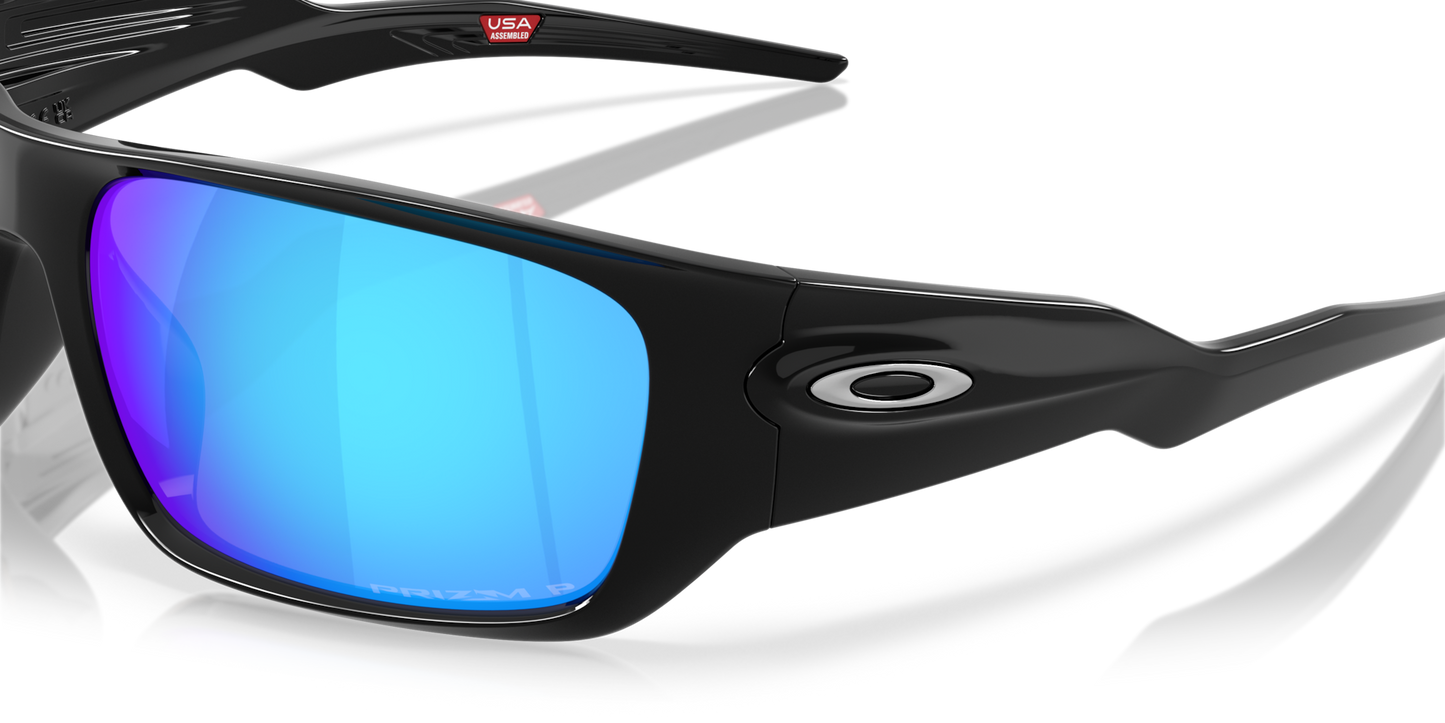 Oakley Sunglass Masseter prizm sapphire polarized Lenses with polished black Frame