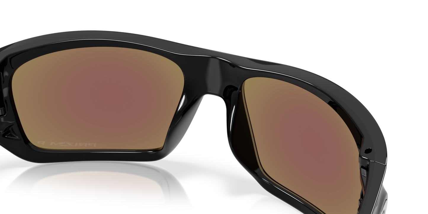 Oakley Sunglass Masseter prizm sapphire polarized Lenses with polished black Frame