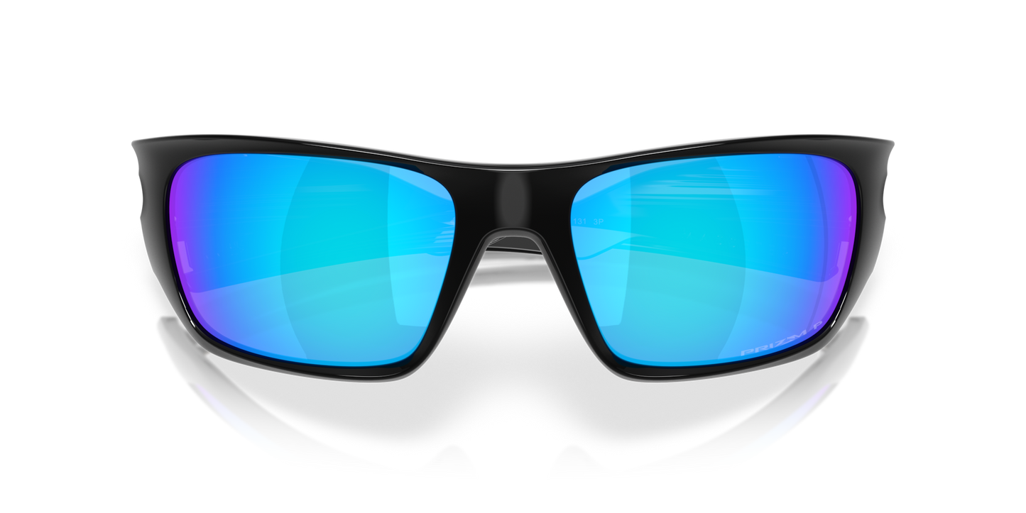 Oakley Sunglass Masseter prizm sapphire polarized Lenses with polished black Frame