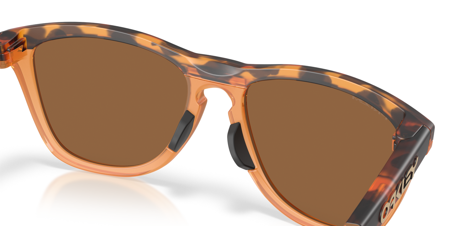 oakley Sunglass Frogskins prizm bronze Lenses With matte tortoise transparent ginger Frame