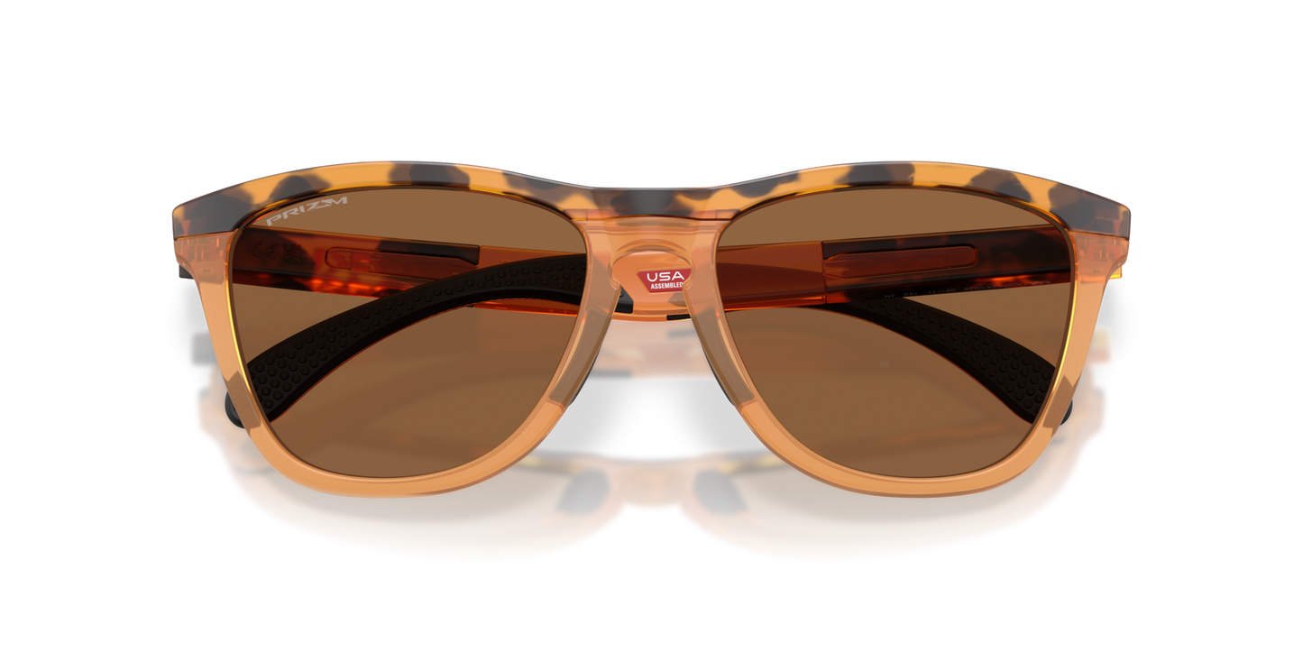 oakley Sunglass Frogskins prizm bronze Lenses With matte tortoise transparent ginger Frame