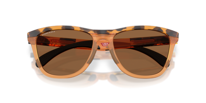oakley Sunglass Frogskins prizm bronze Lenses With matte tortoise transparent ginger Frame