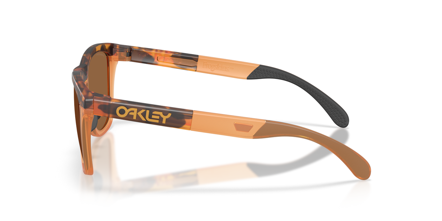 oakley Sunglass Frogskins prizm bronze Lenses With matte tortoise transparent ginger Frame