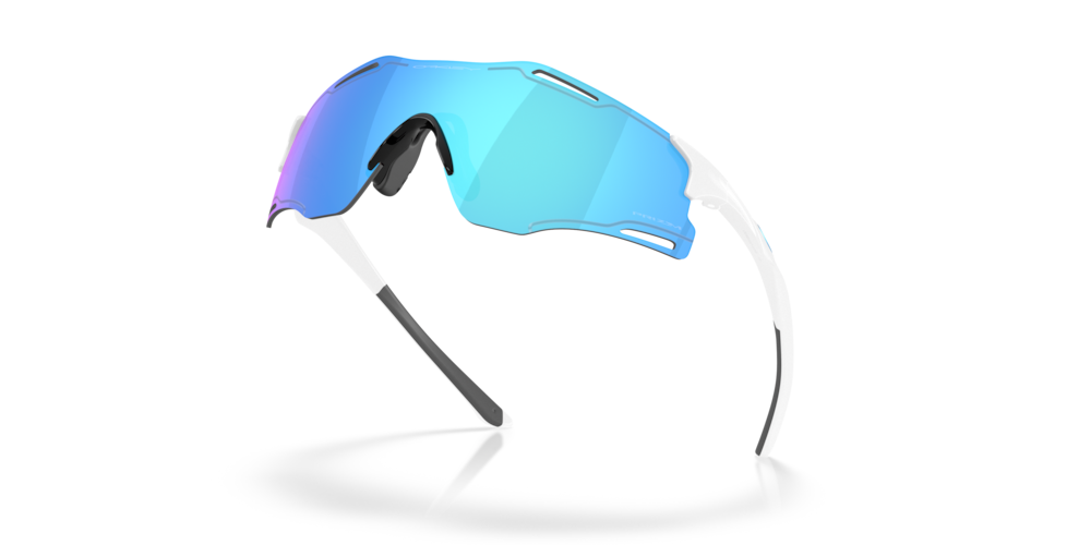 Oakley Sunglass Cybr Zero prizm sapphire Lenses with polished white Frame