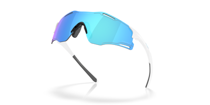Oakley Sunglass Cybr Zero prizm sapphire Lenses with polished white Frame