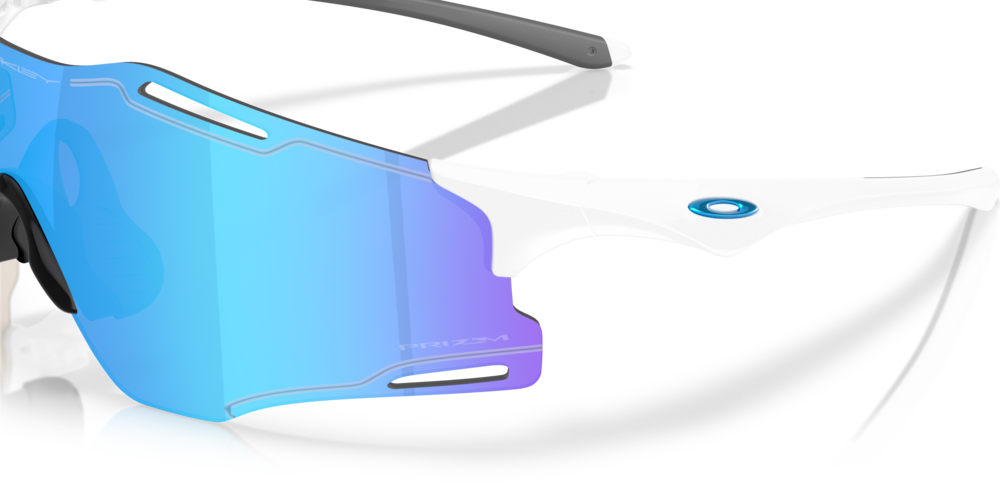 Oakley Sunglass Cybr Zero prizm sapphire Lenses with polished white Frame