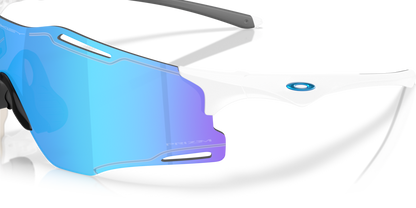 Oakley Sunglass Cybr Zero prizm sapphire Lenses with polished white Frame