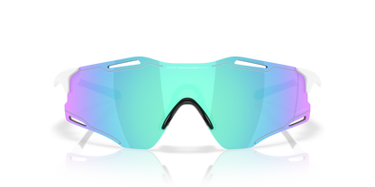 Oakley Sunglass Cybr Zero prizm sapphire Lenses with polished white Frame
