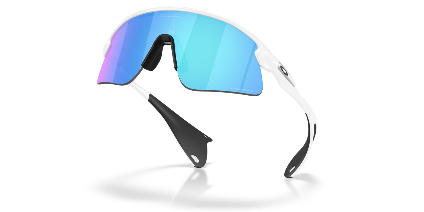 Oakley Sunglass Stunt Devil prizm sapphire Lenses with matte white Frame