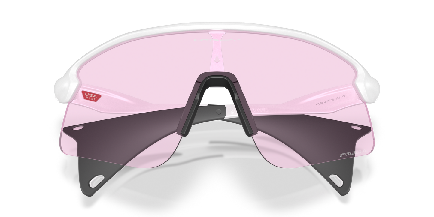Oakley Sunglass Stunt Devil S prizm low light Lenses With matte white Frame