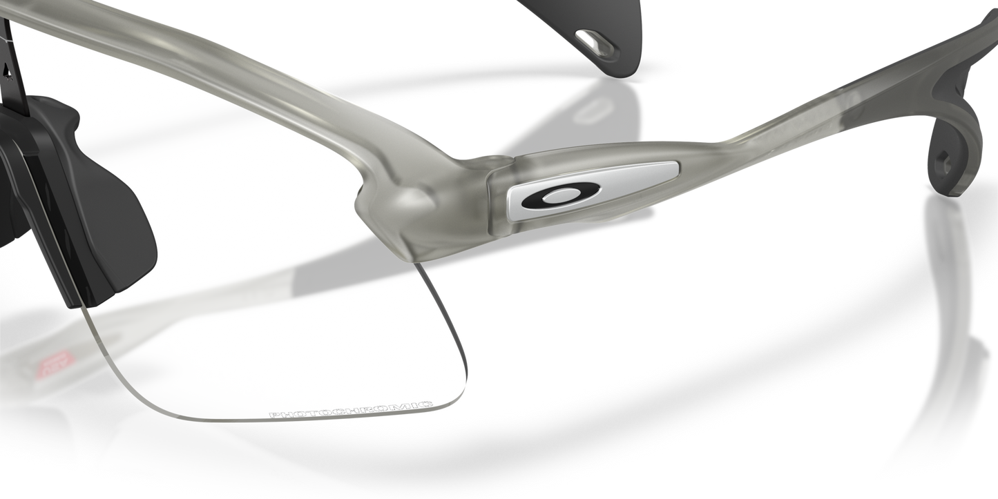 Oakley Sunglass Stunt Devil S clear to black iridium photochromic Lenses with  matte grey ink Frame