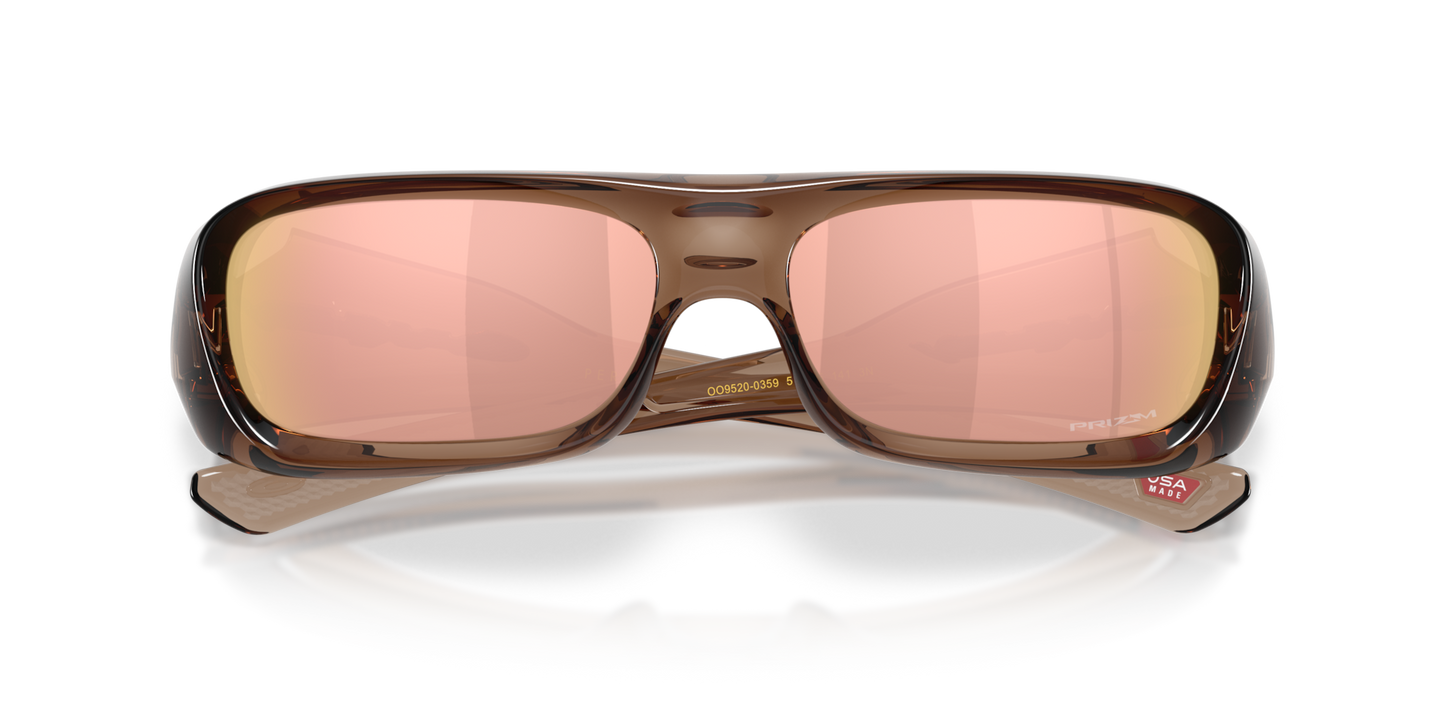 Oakley Sunglass Permian prizm rose gold Lenses,  brown smoke Frame
