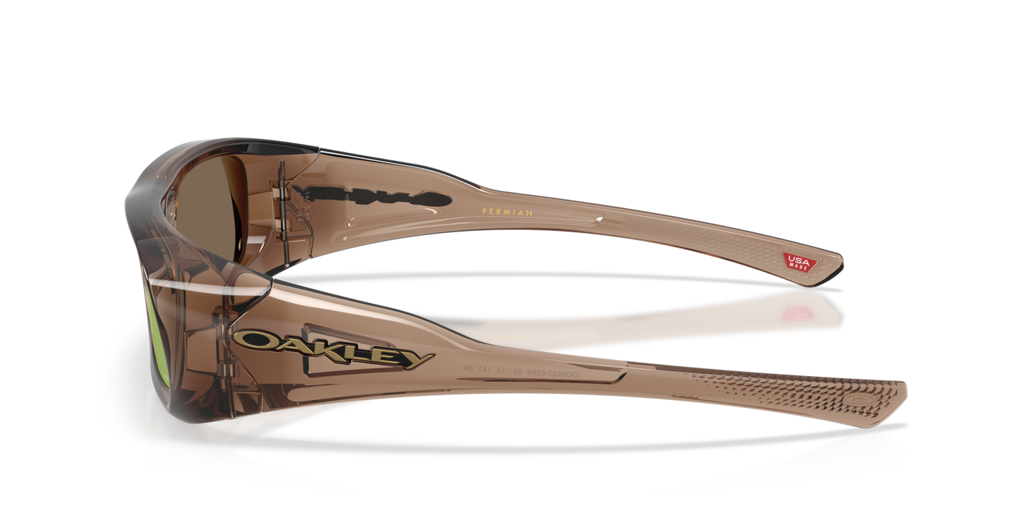 Oakley Sunglass Permian prizm rose gold Lenses,  brown smoke Frame