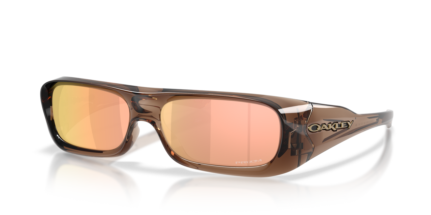 Oakley Sunglass Permian prizm rose gold Lenses,  brown smoke Frame