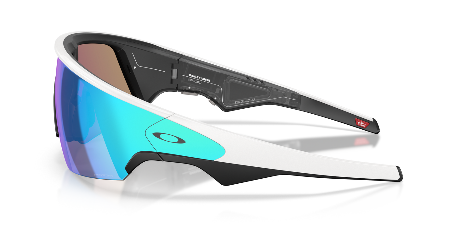 Oakley Sunglass Meta Vanguard prizm sapphire Lenses with white Frame