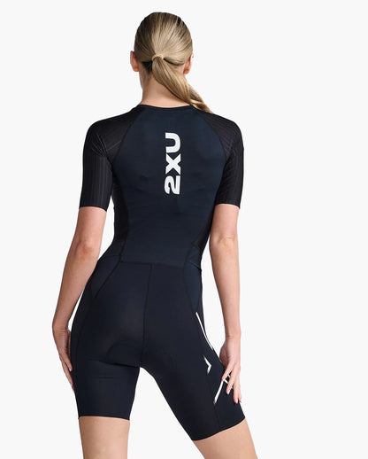 2XU Women Aero Sleeved Trisuit-Black/White