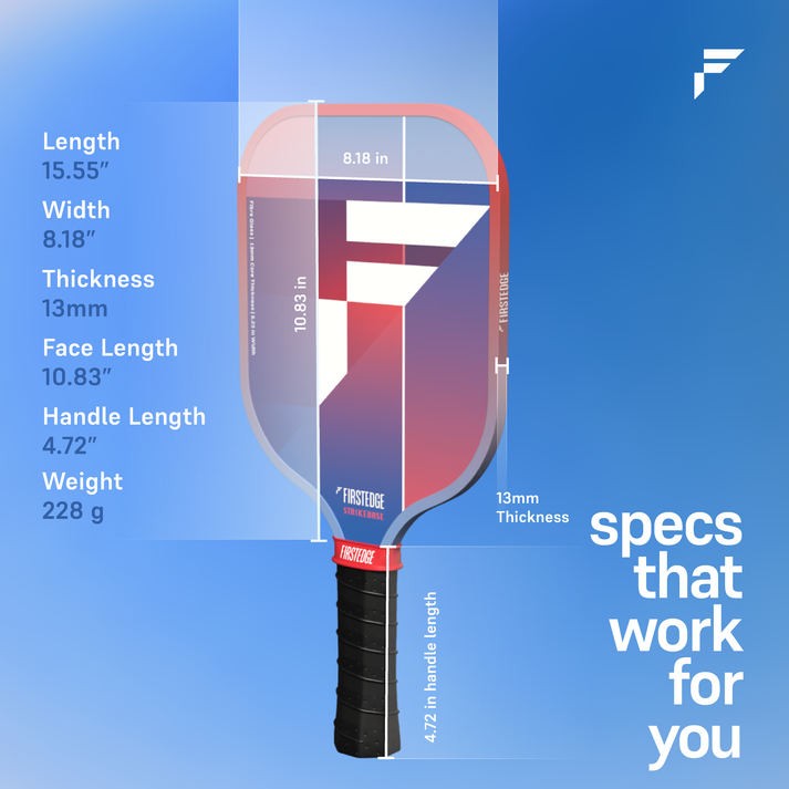 FirstEdge StrikeBase Fibreglass Grit Painted Pickleball Paddle