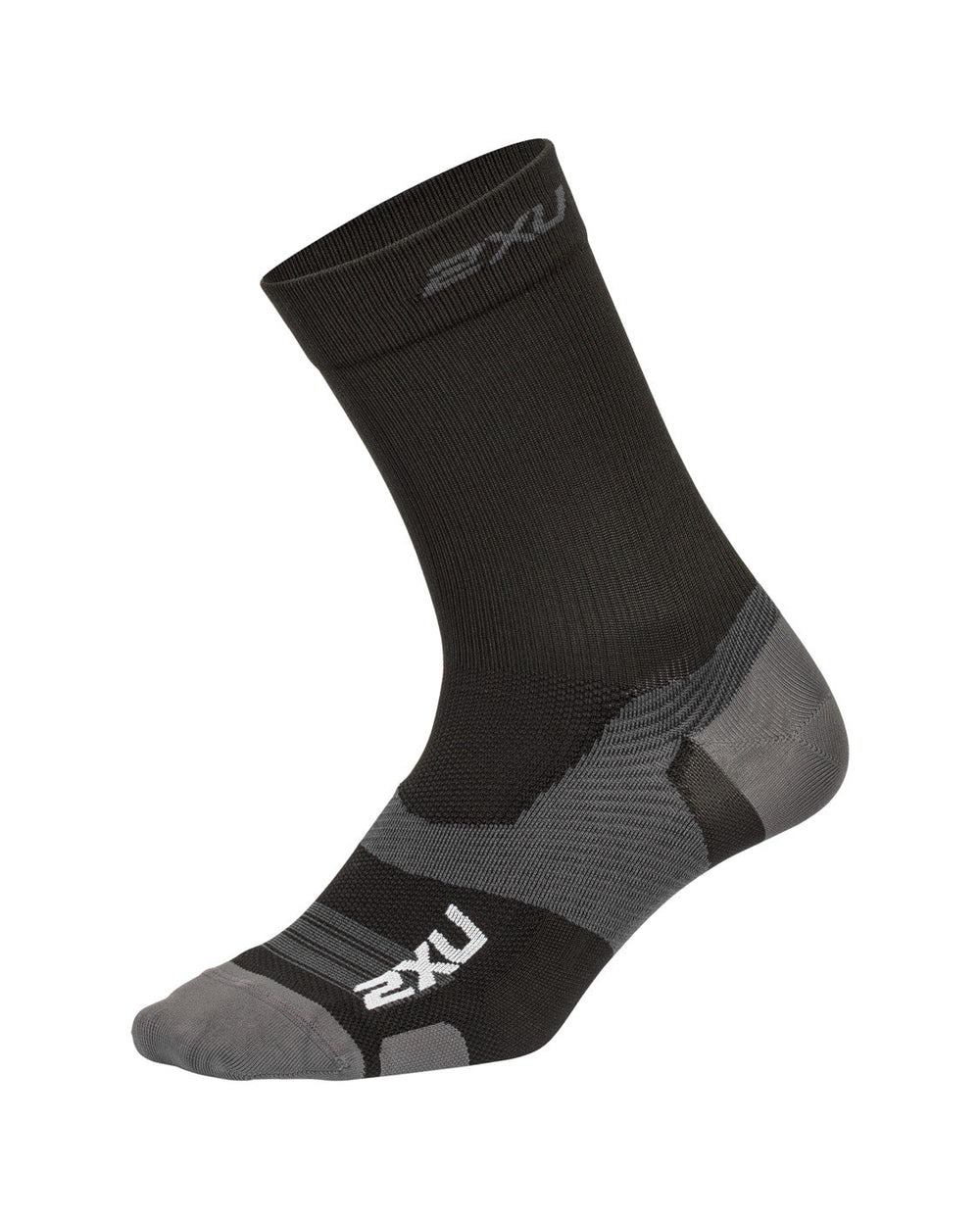 2XU Vectr Ultralight Crew Socks AW22-M-Black/Titanium