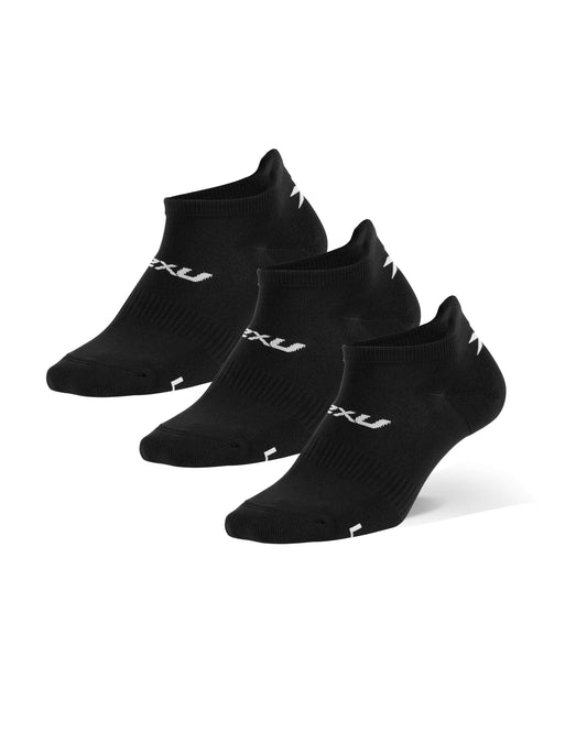 2XU Ankle Sock 3 Pack UQ6551E Black/White