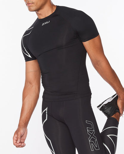 2xu Core Compression Short Sleeve-Black/Silver