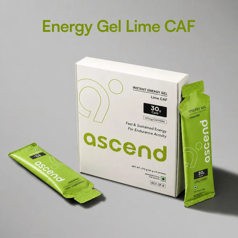 Ascends 30 gm Carbs & 100 mg Caffeine - Ascend Energy Gel (Lime CAF)