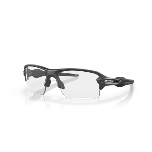Oakley Flak 2.0 XL Clear To Black Iridium Photochromic Lenses Steel Frame