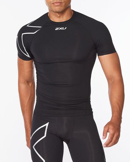2xu Core Compression Short Sleeve-Black/Silver