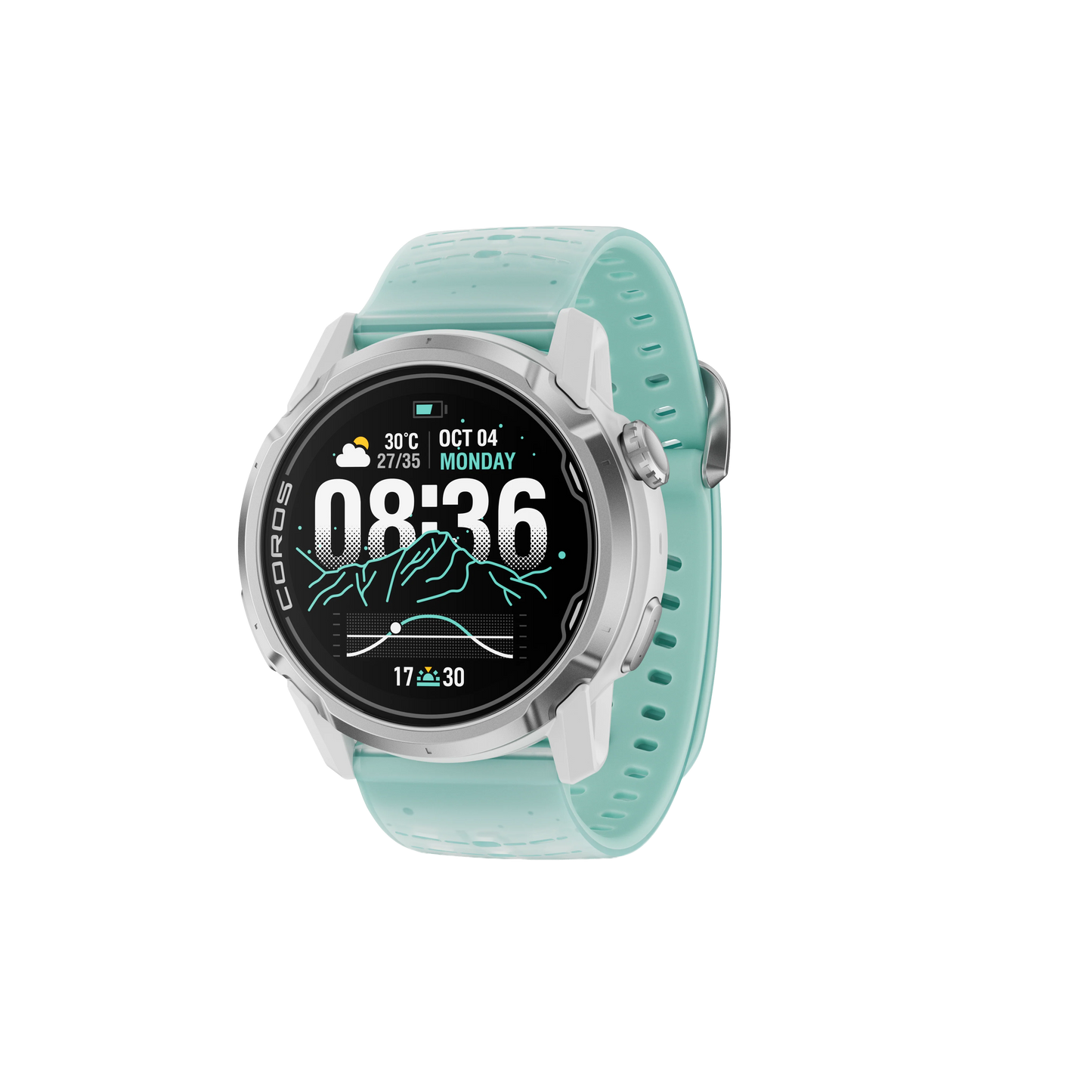 Coros  24 mm Silicone Band Teal Night Climber
