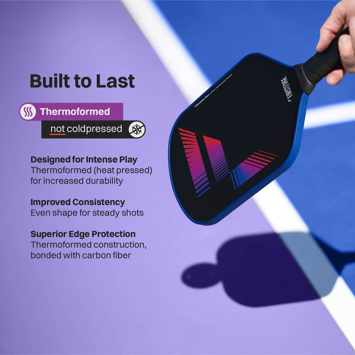 FirstEdge Veloflex T700 RAW (Spin/Textured) Carbon Fibre Pickleball Paddle (With Cover)