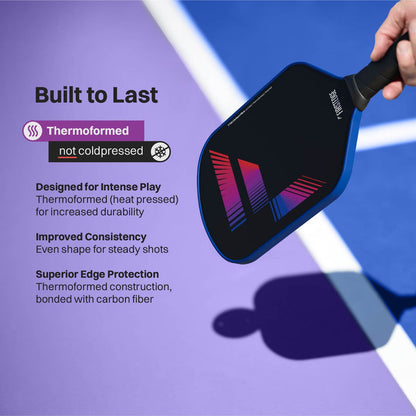 FirstEdge Veloflex T700 RAW (Spin/Textured) Carbon Fibre Pickleball Paddle (With Cover)