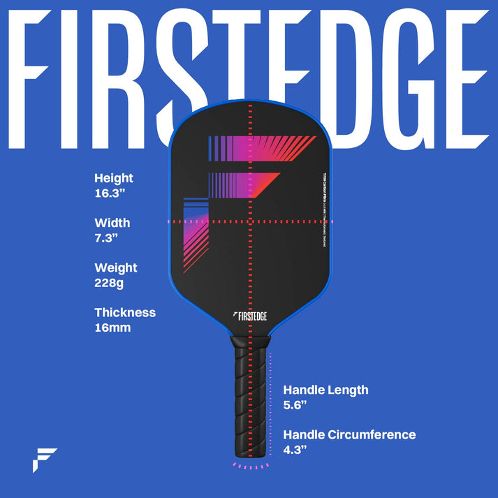 FirstEdge Veloflex T700 RAW (Spin/Textured) Carbon Fibre Pickleball Paddle (With Cover)