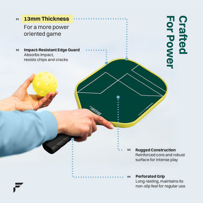 FirstEdge Maxstrike Japanese Toray T700 Carbon Fibre Pickleball Paddle (With Cover)