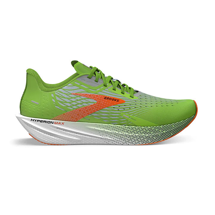 Brooks Hyperion Max - Road Running Shoes for Men GREEN GECKO/RED ORANGE/WHITE