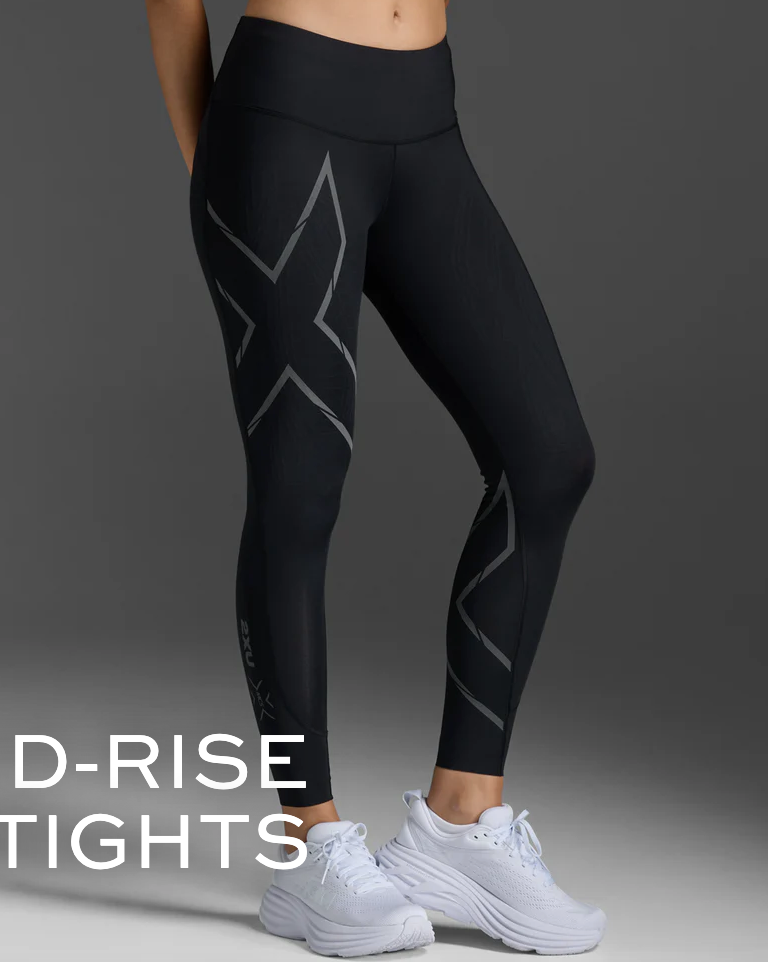 2XU Womens Light Speed Mid-Rise Compression Tights for Running