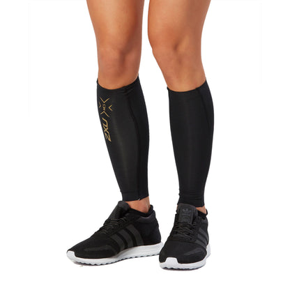 2XU  Elite MCS Compression Calf Guards-Black/Gold