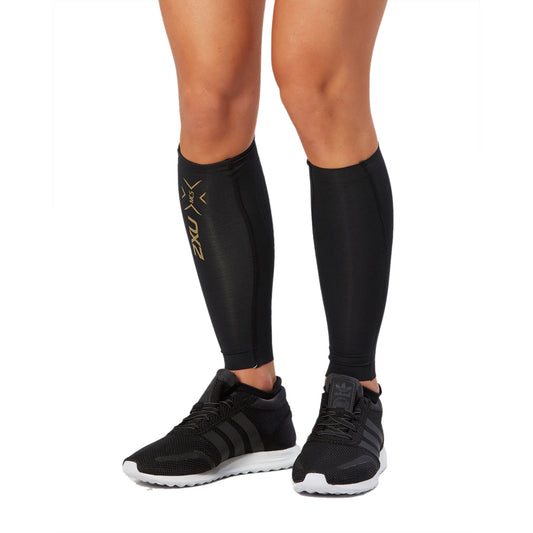 2XU  Elite MCS Compression Calf Guards-Black/Gold