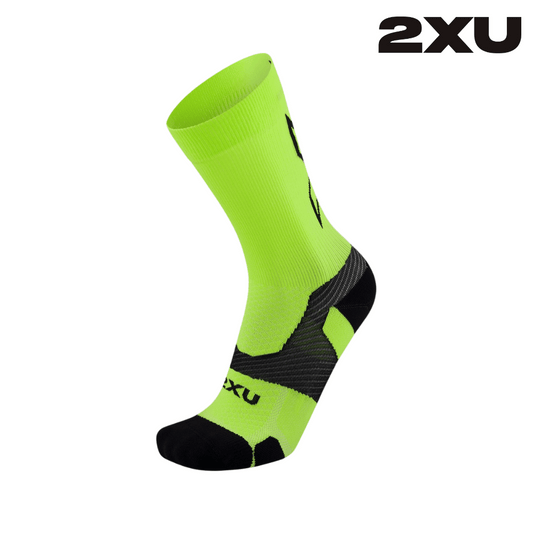 2XU Vectr Light Cushion Crew Socks - Volt / Black