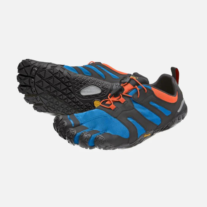 VIBRAM V-TRAIL 2.0 MENS BAREFOOT TRAIL RUNNING SHOE - BLUE/ORANGE