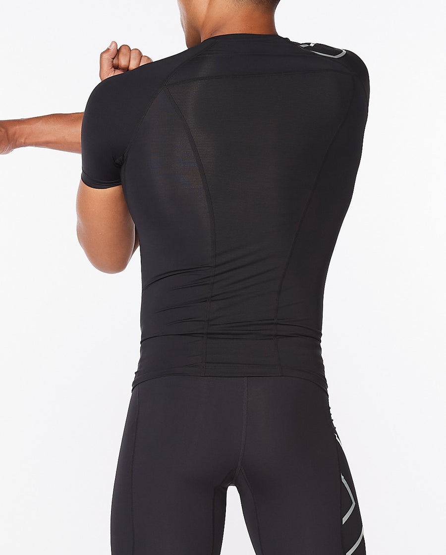 2xu Core Compression Short Sleeve-Black/Silver